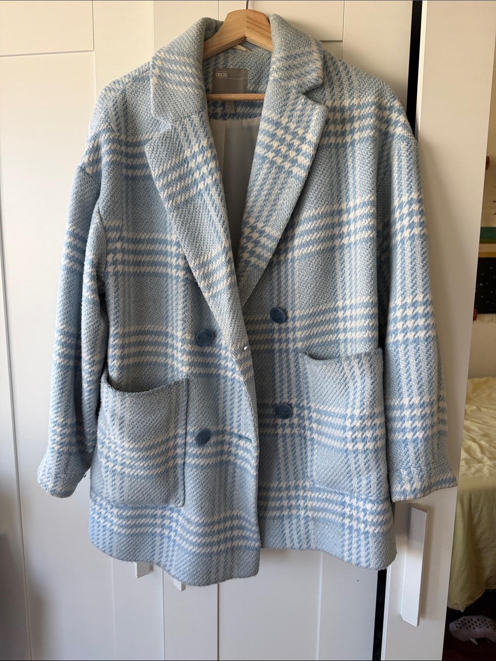 Baby blue checkered Coat